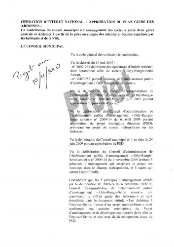 1ère partie projet de délibératiob selon version du 10 novembre pour sance du 17 novembre 2010.JPG